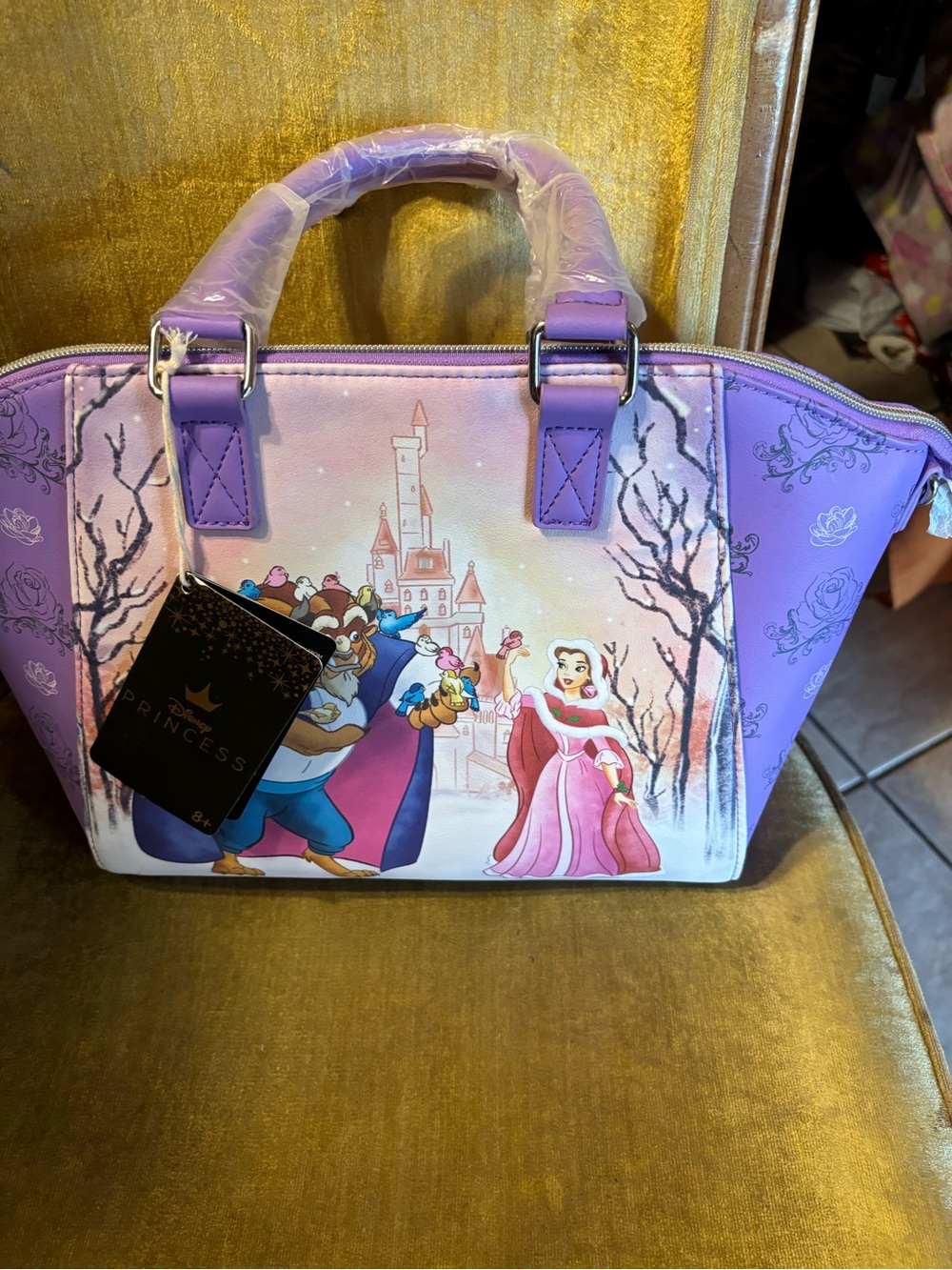 Loungefly Purple Beauty and the Beast Satchel